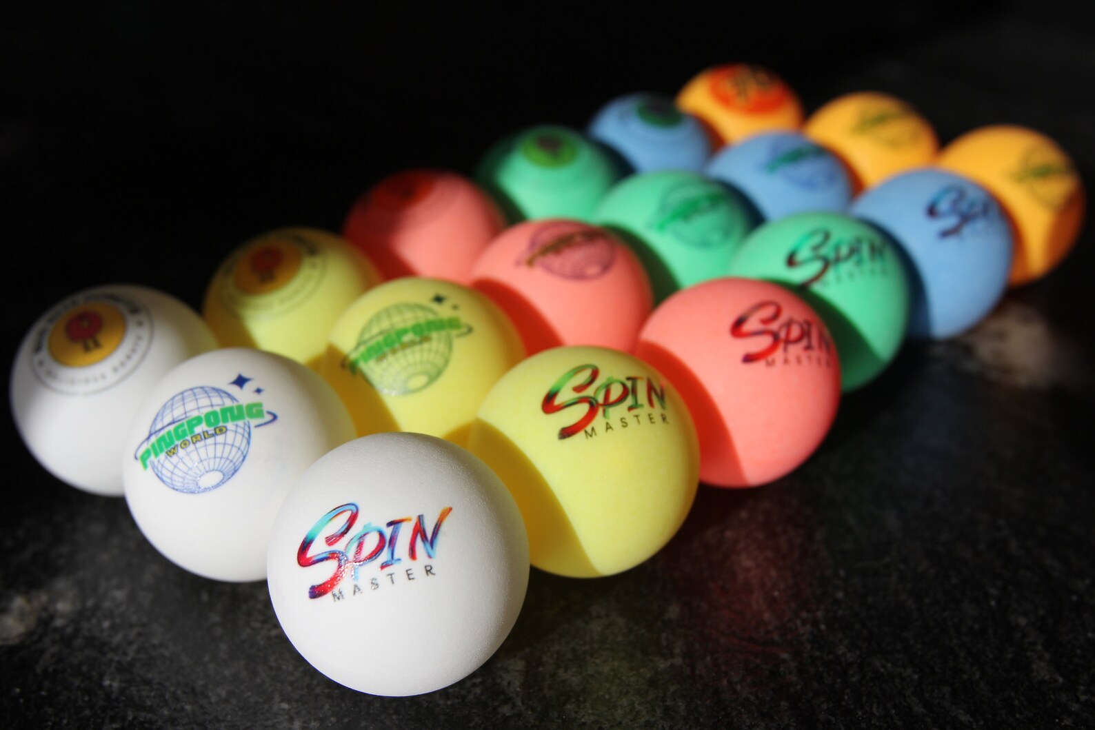 Printed ping pong balls